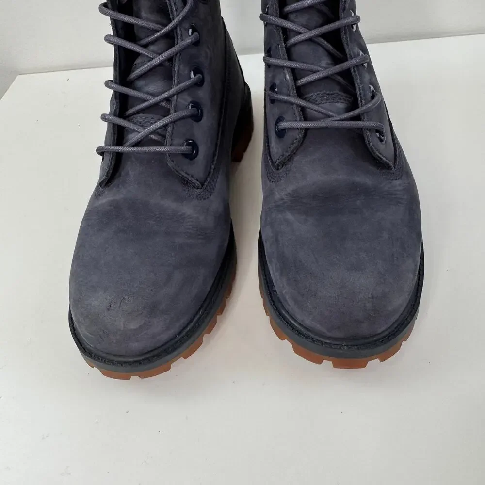 TIMBERLAND Boys Boots 6 Navy Blue Nubuck Premium Waterproof 6